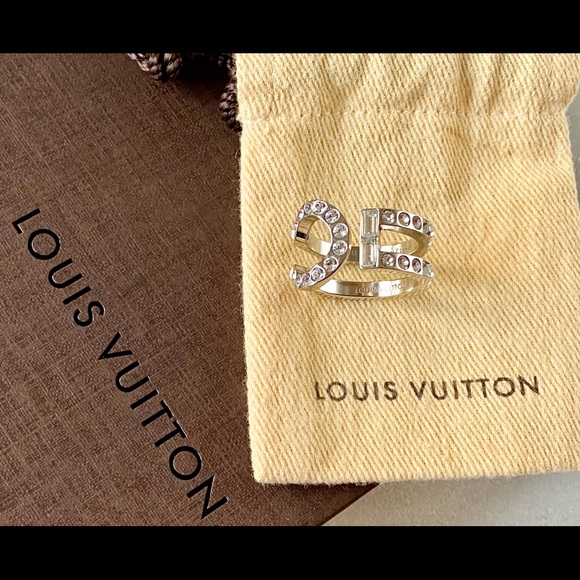 Louis Vuitton Serrure Strass Ring Silver sz Small - Picture 3 of 9